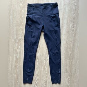 lululemon fast and free tights size 4 (Navy)